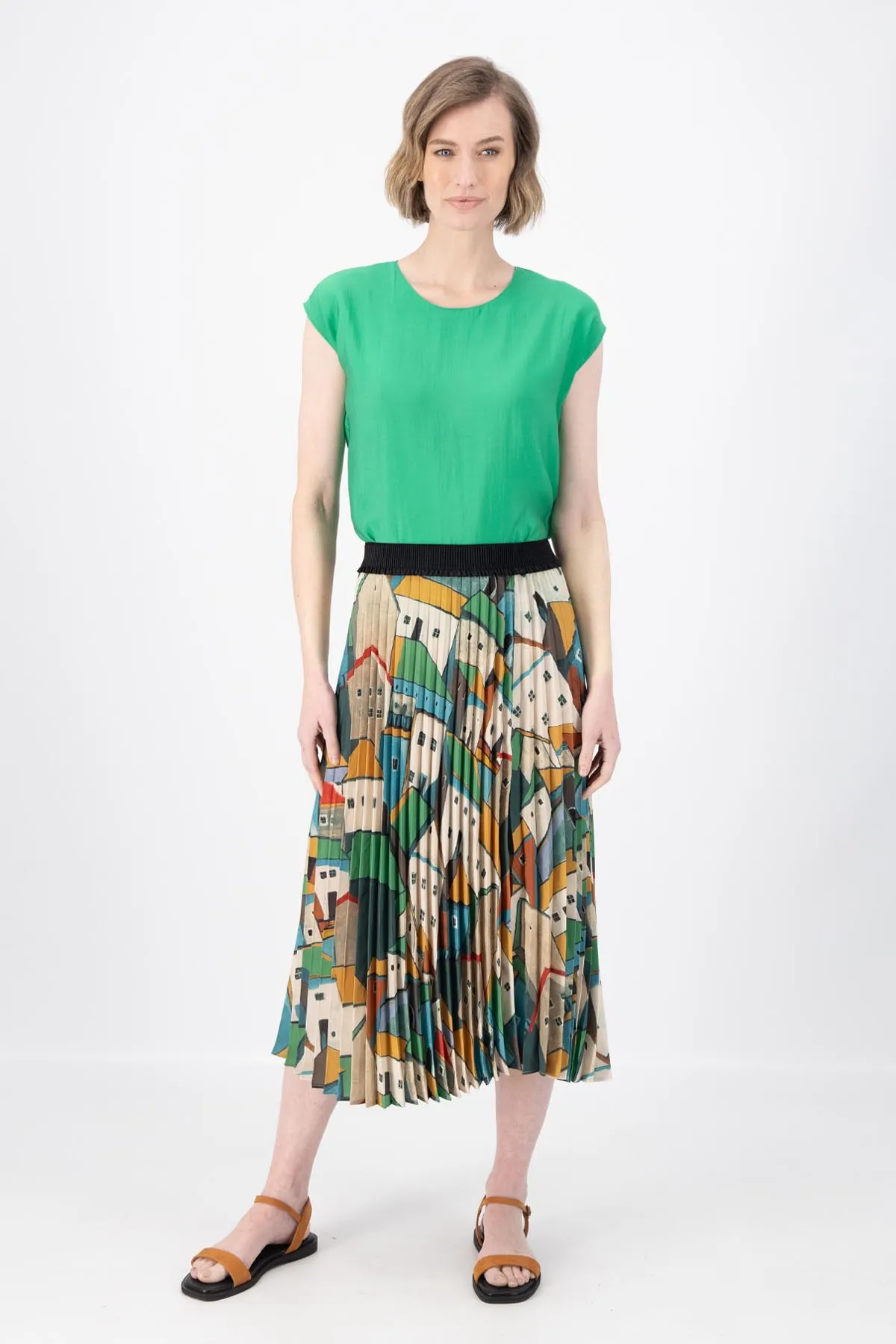 Pueblito Pleated Skirt Green