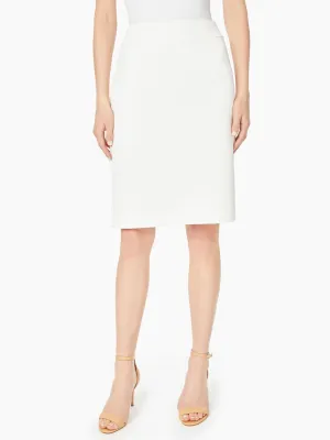 Pull-On Stretch Pique Pencil Skirt