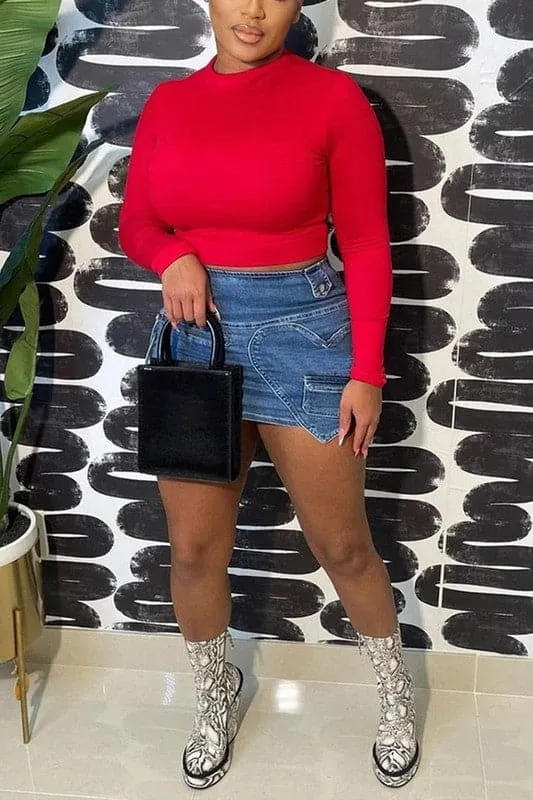 QA325 Denim Mini Skirt