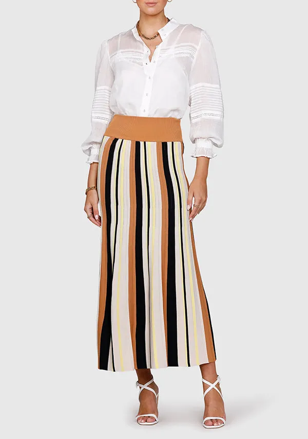 Radiant Stripe Midi Skirt ~ MOS the label