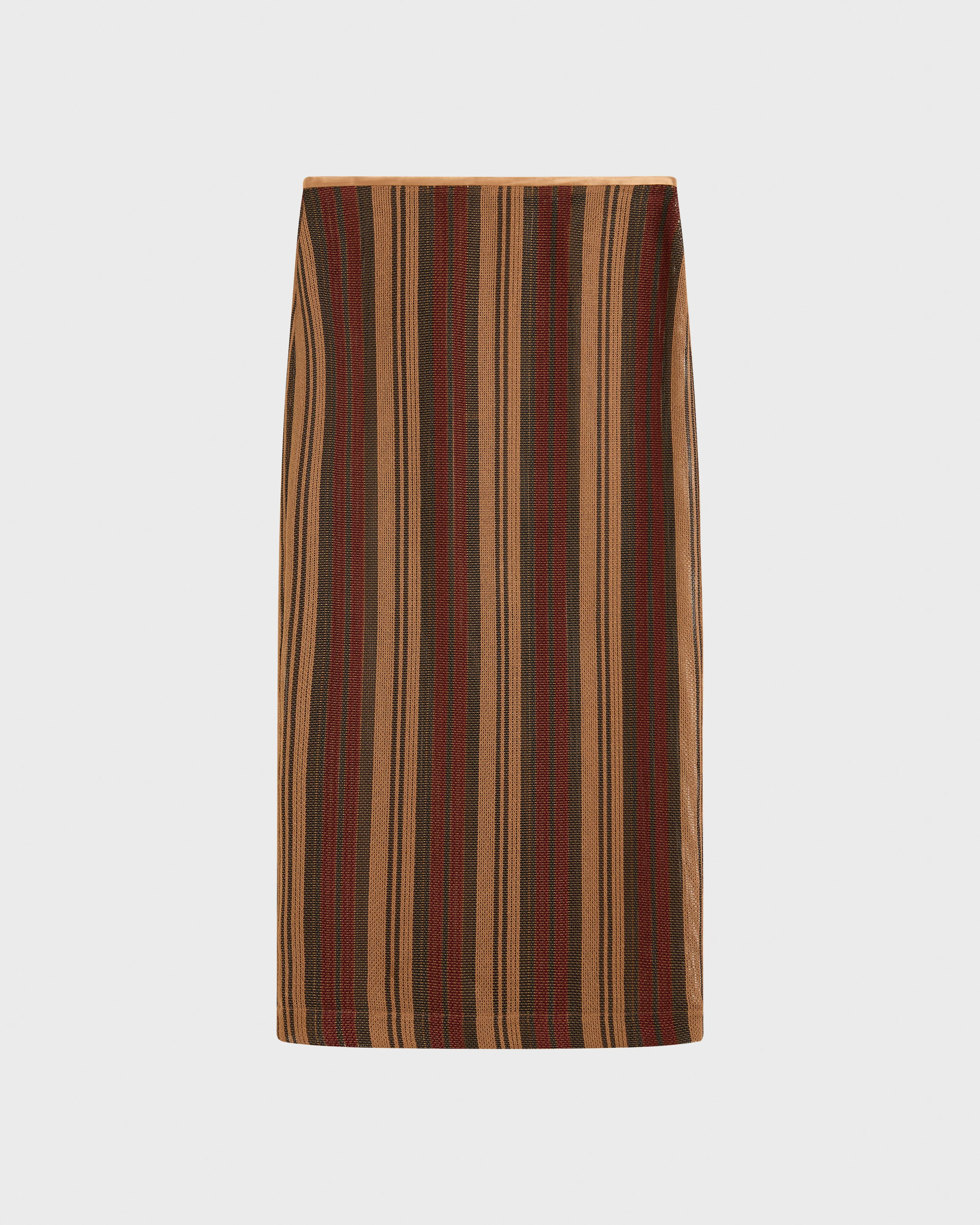 Sana Mesh Pencil Skirt - Bronze Stripe