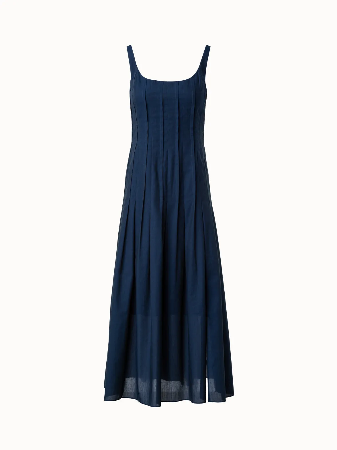 Sleeveless Midi Dress in Cotton Voile