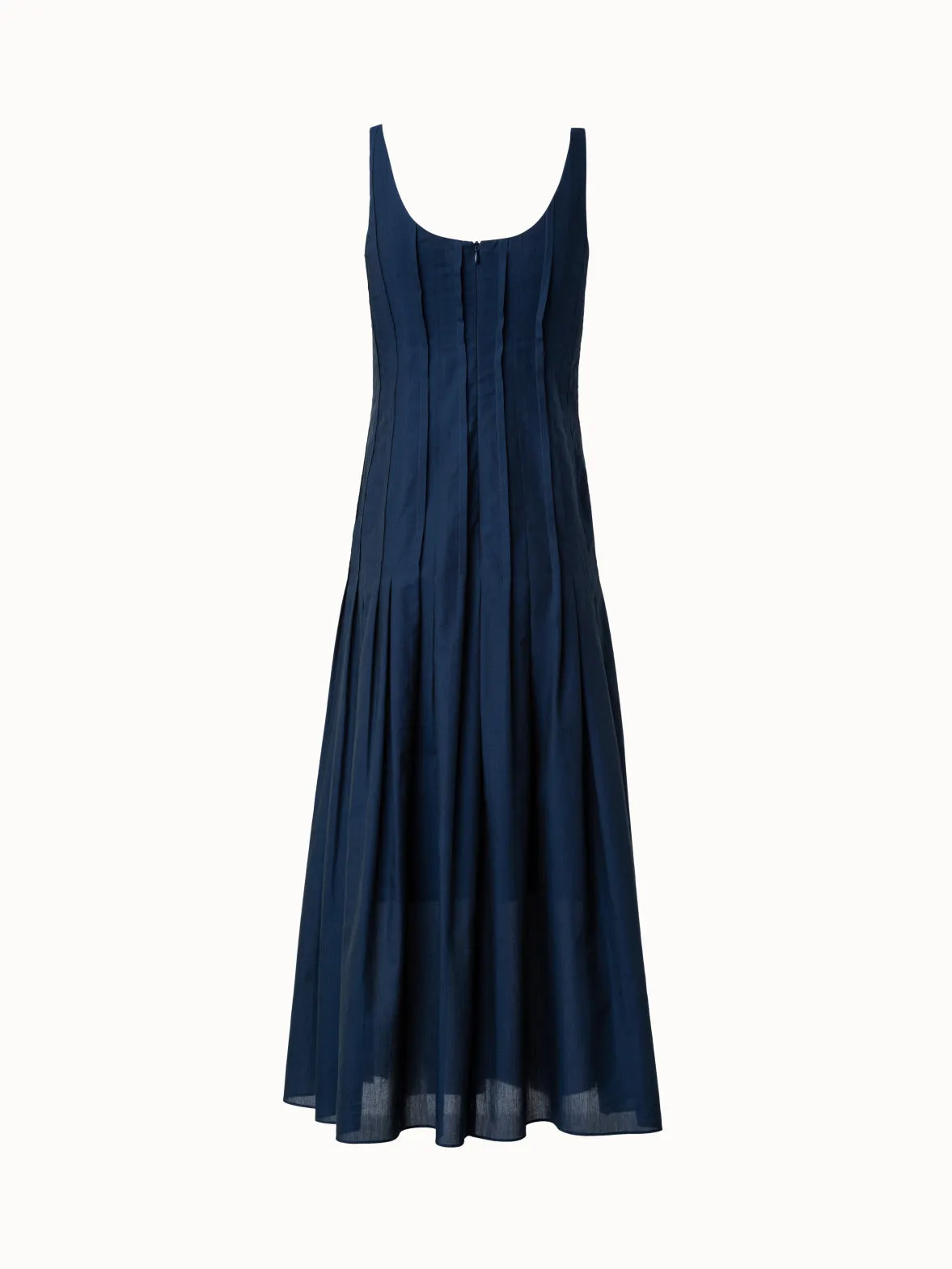 Sleeveless Midi Dress in Cotton Voile