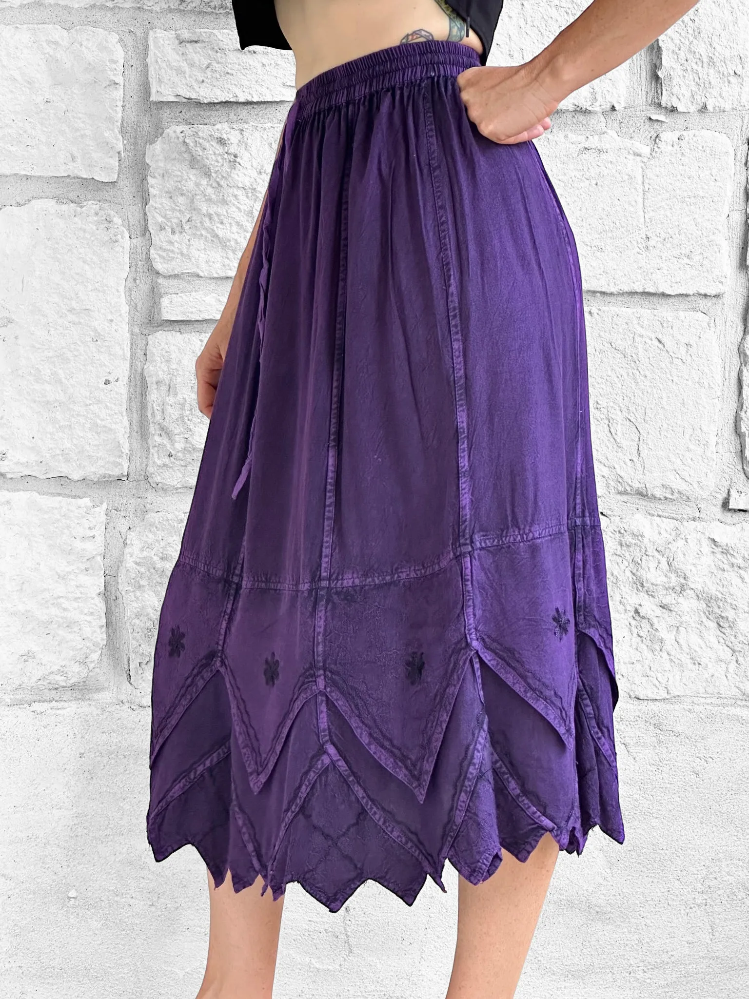 'Snowflake Skirt' - Stone Dark Purple