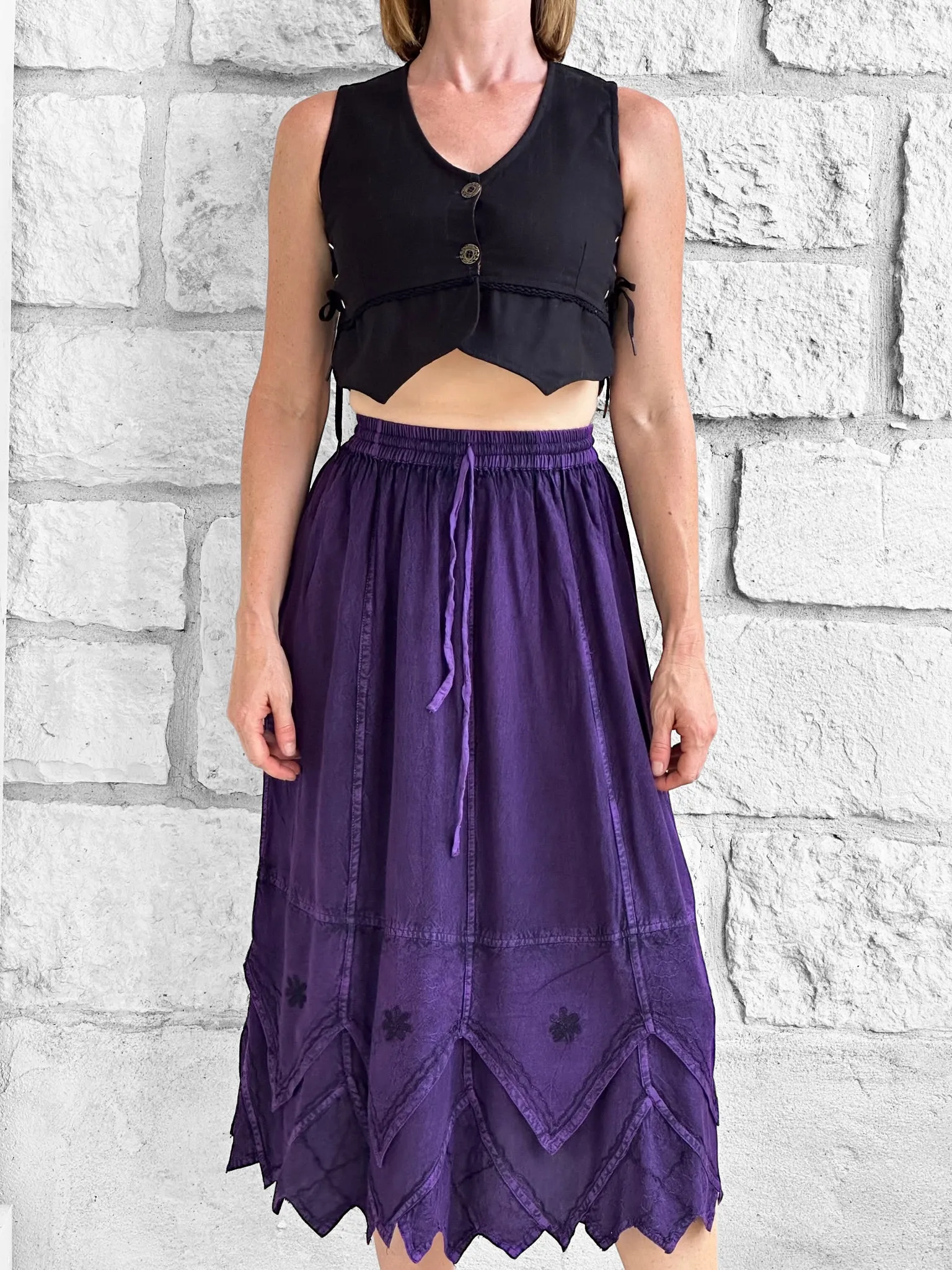 'Snowflake Skirt' - Stone Dark Purple