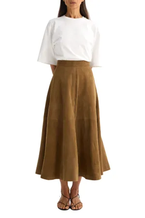 Suede A-Line Skirt