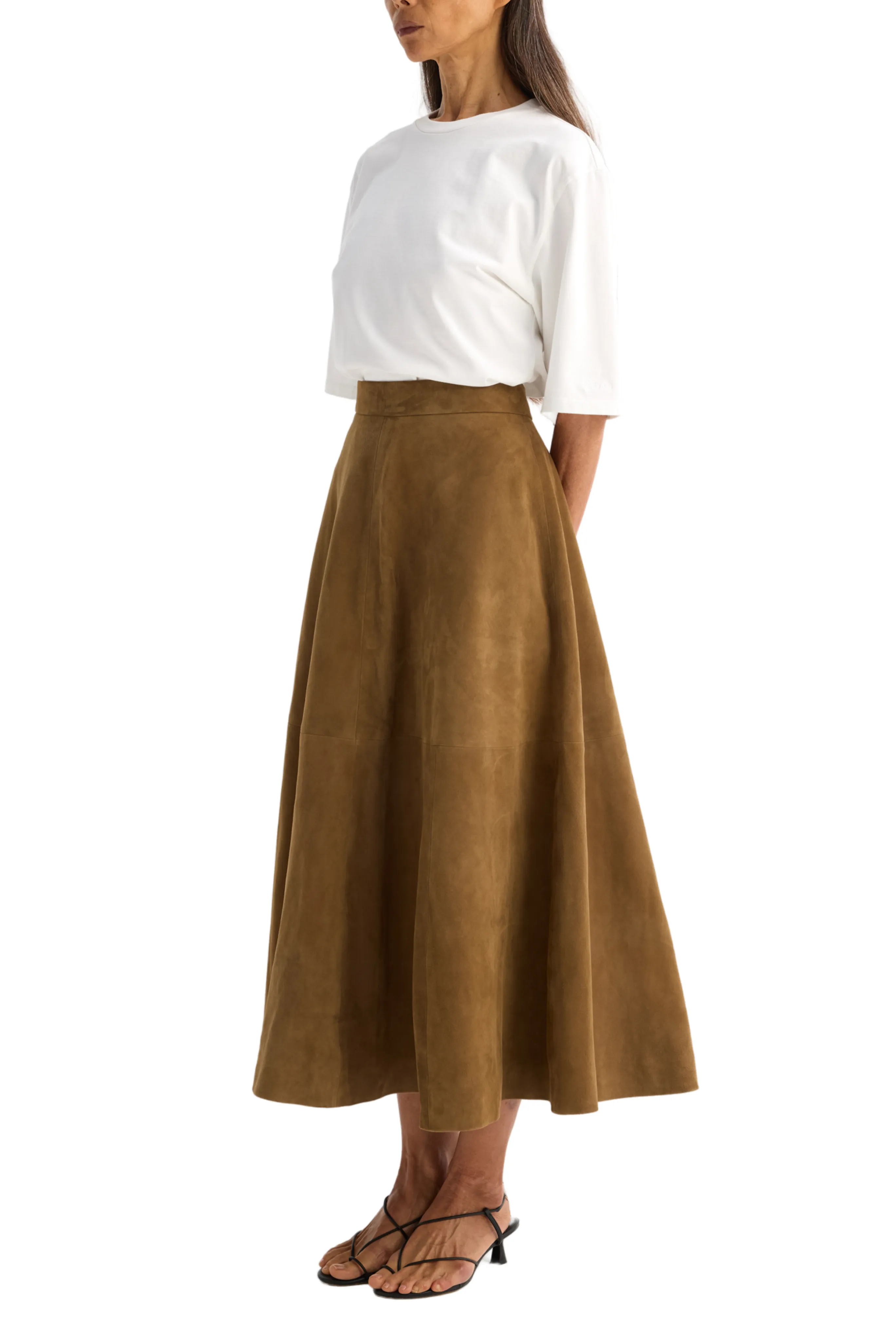 Suede A-Line Skirt