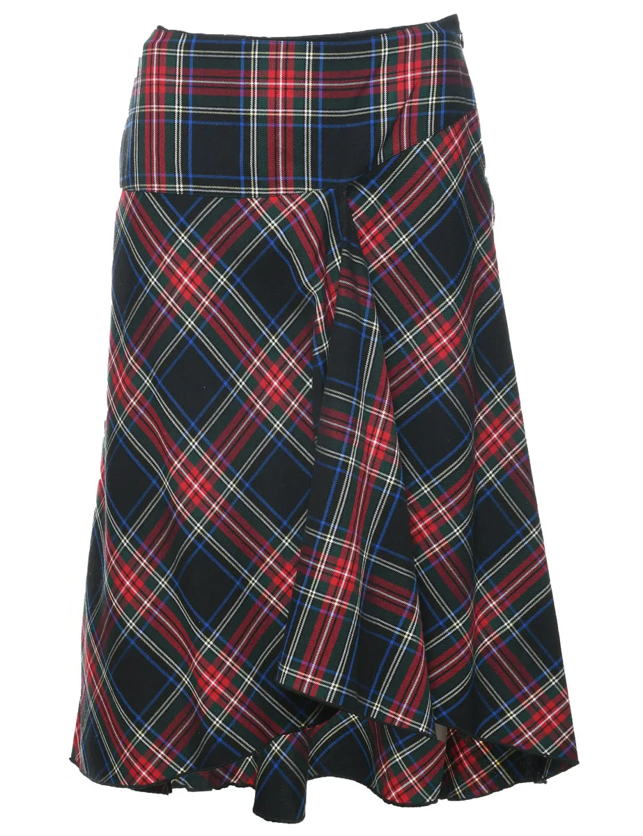 Tartan Flared Skirt - M