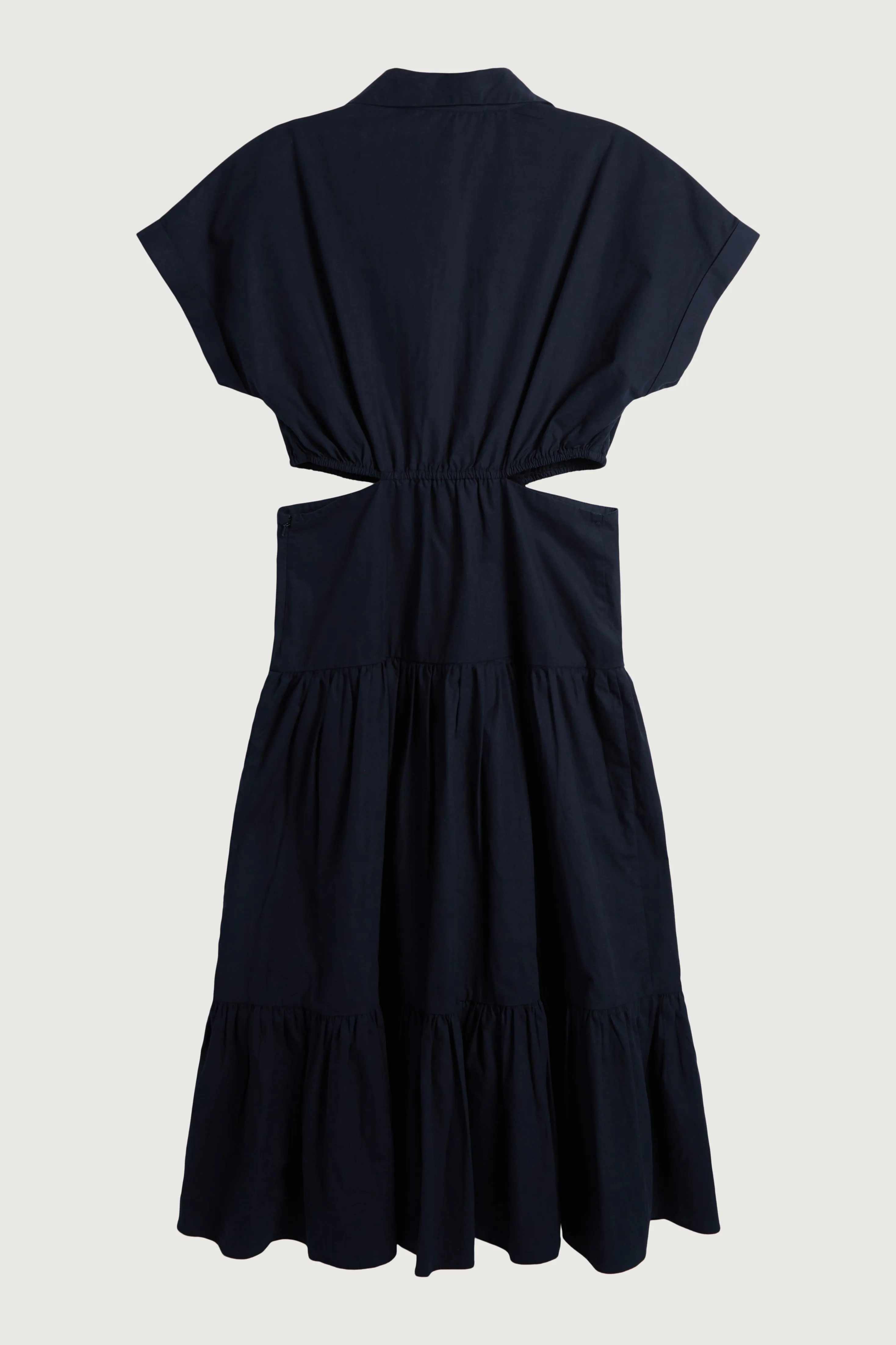 TIERED MIDI DRESS WITH CUTOUTS