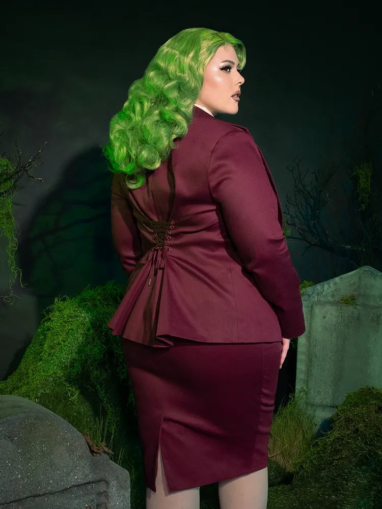 Vamp Suiting Skirt in Burgundy