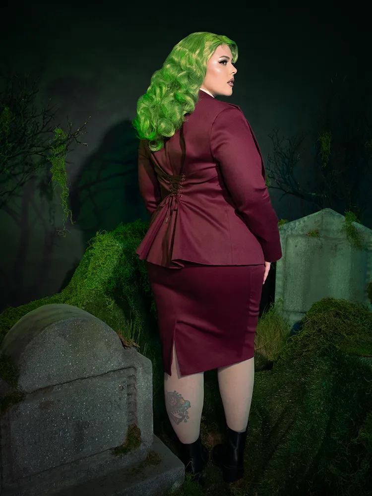 Vamp Suiting Skirt in Burgundy