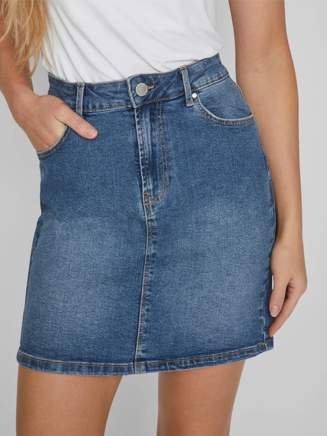 VIJO DENIM SKIRT (MEDIUM BLUE)