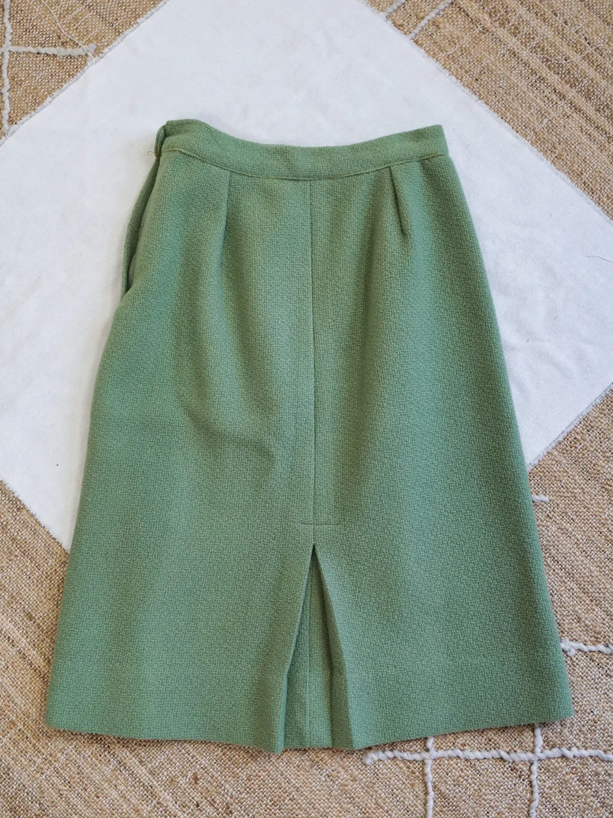 Vintage Sage Green Pencil Skirt