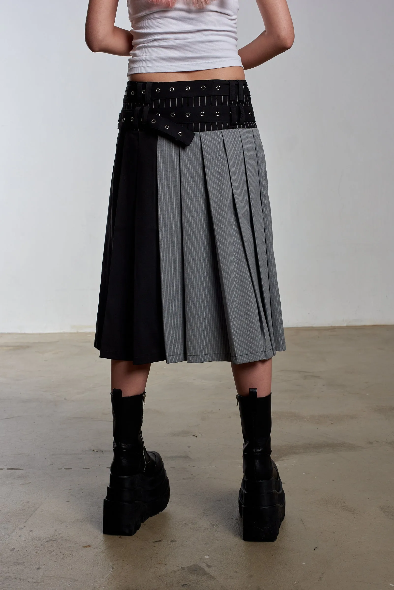 Warrior Pleated Midi Skirt