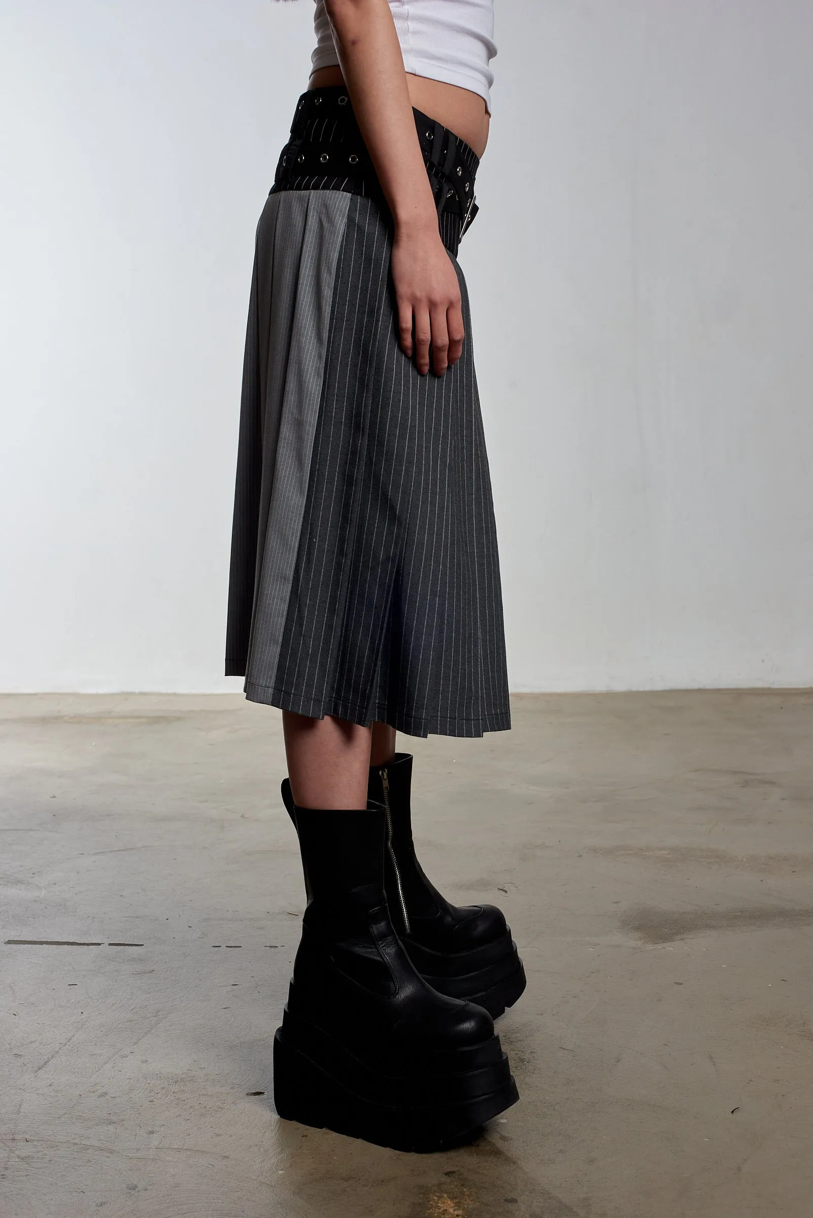 Warrior Pleated Midi Skirt