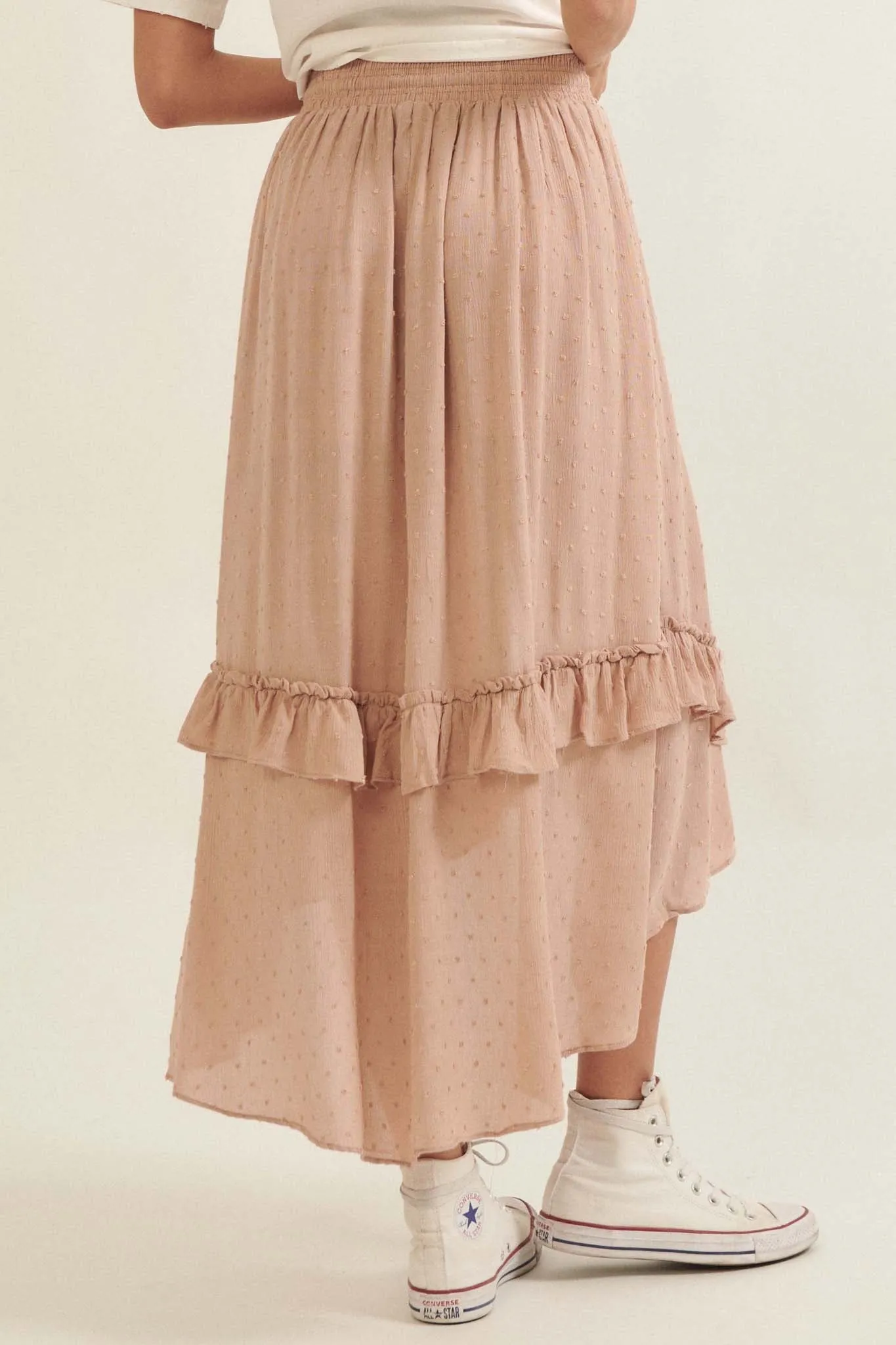 Whispering Wind Ruffled High-Low Prairie Skirt