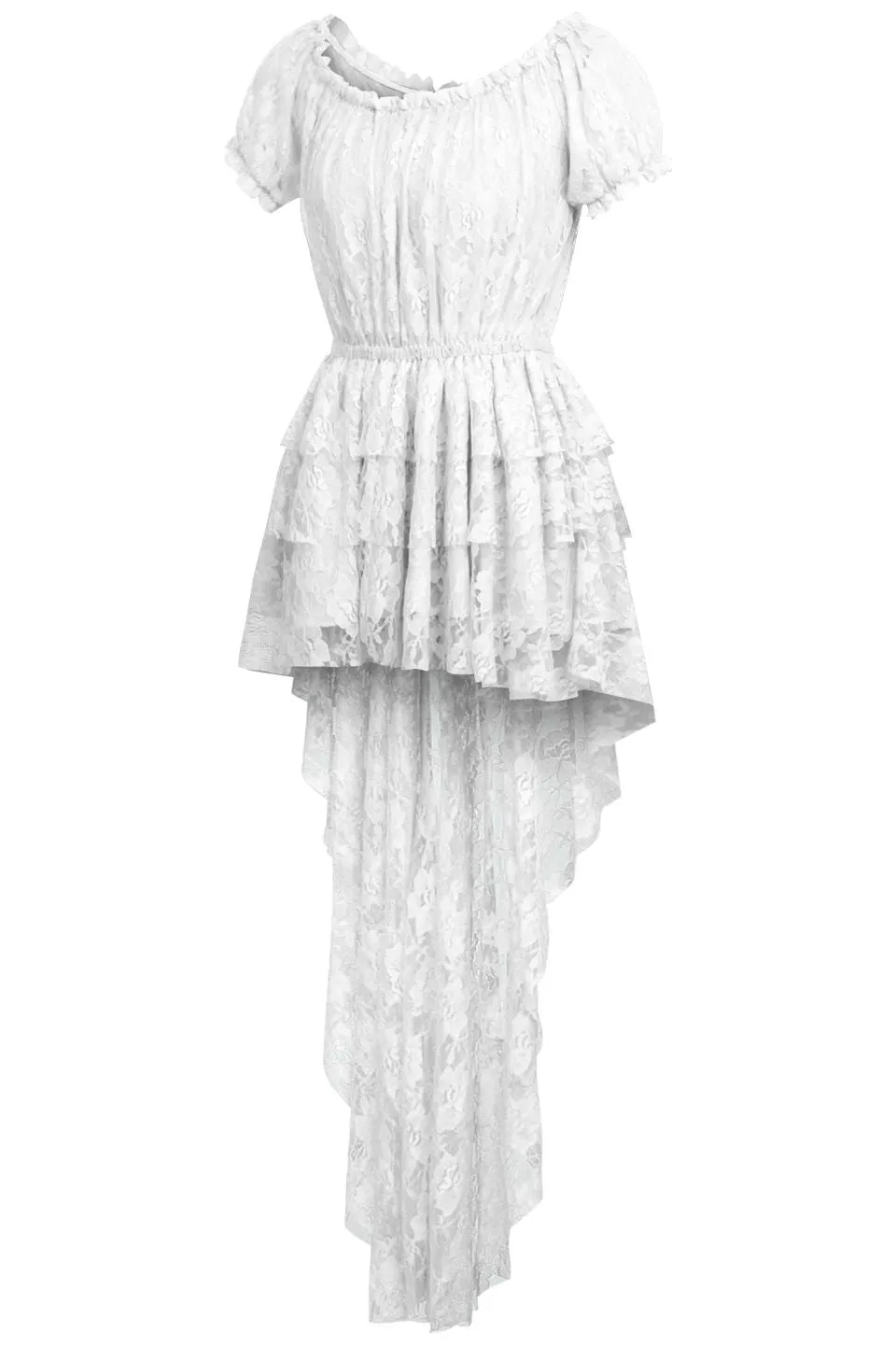 White High Low Lace Dress