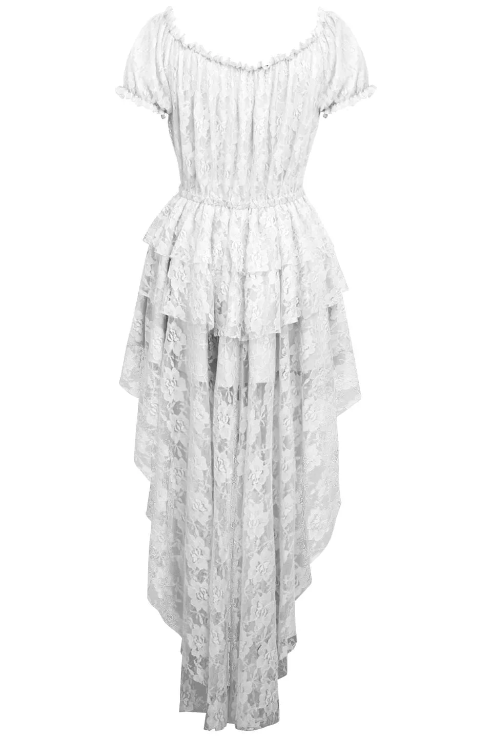 White High Low Lace Dress