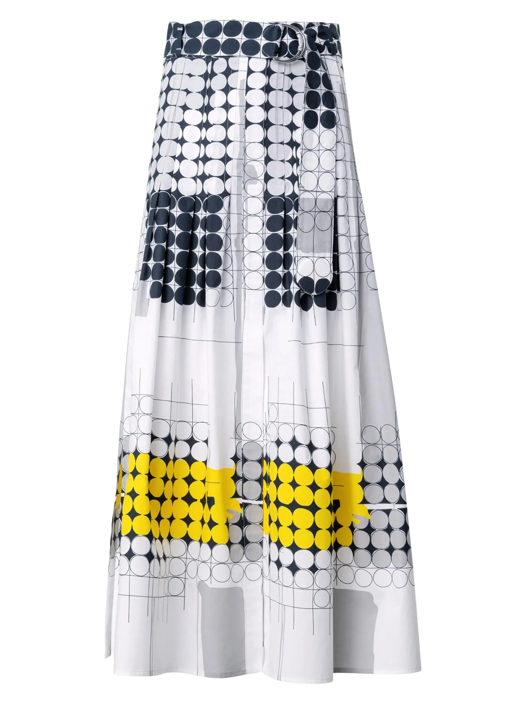 White Tin Yellow Matrix Dot Skirt