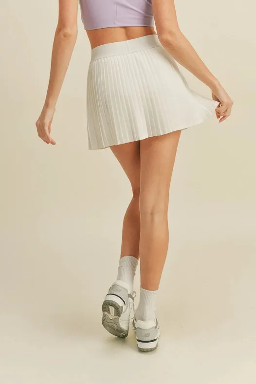 White Wrap-Style Tennis Skirt