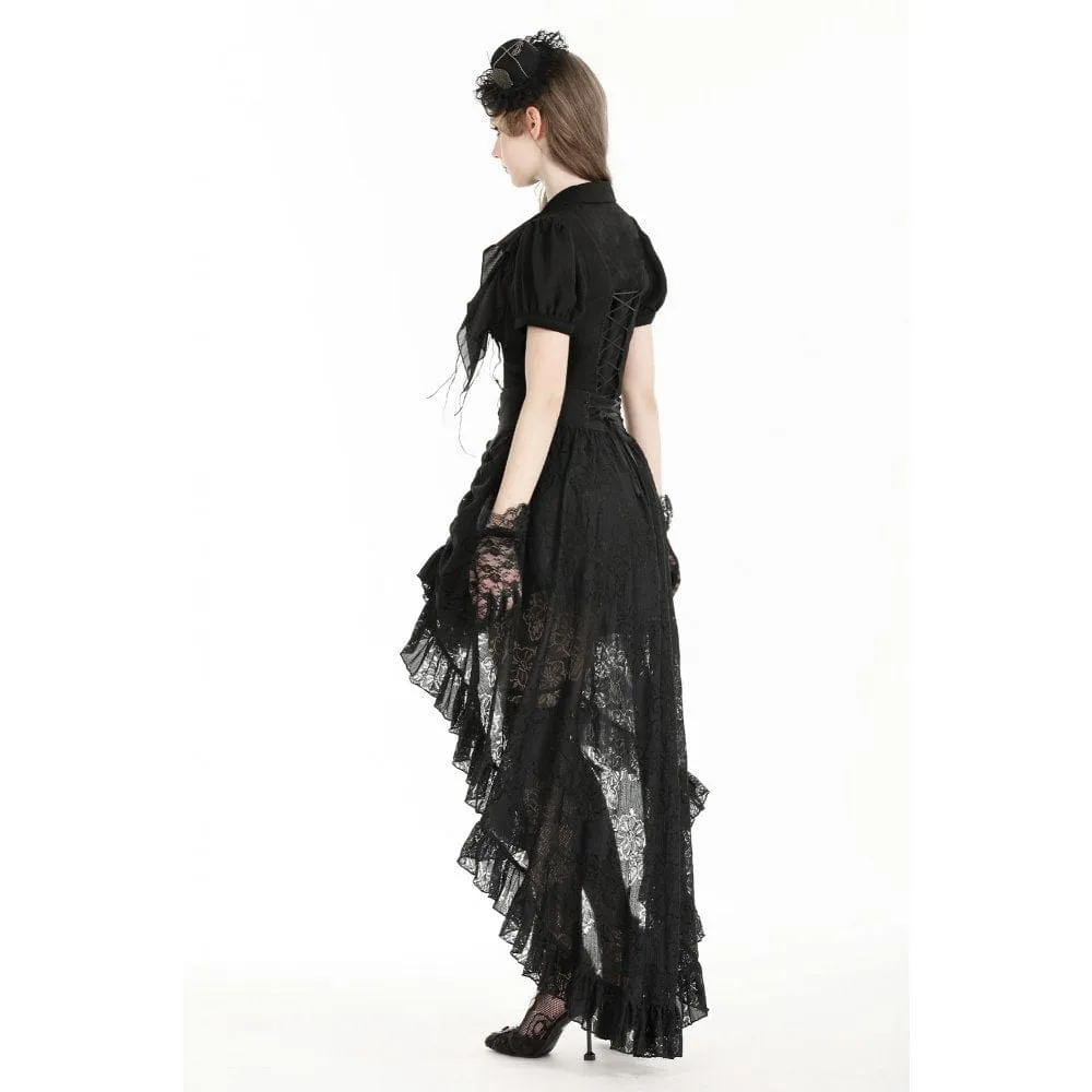 Women's Gothic High/Low Lace Skirt