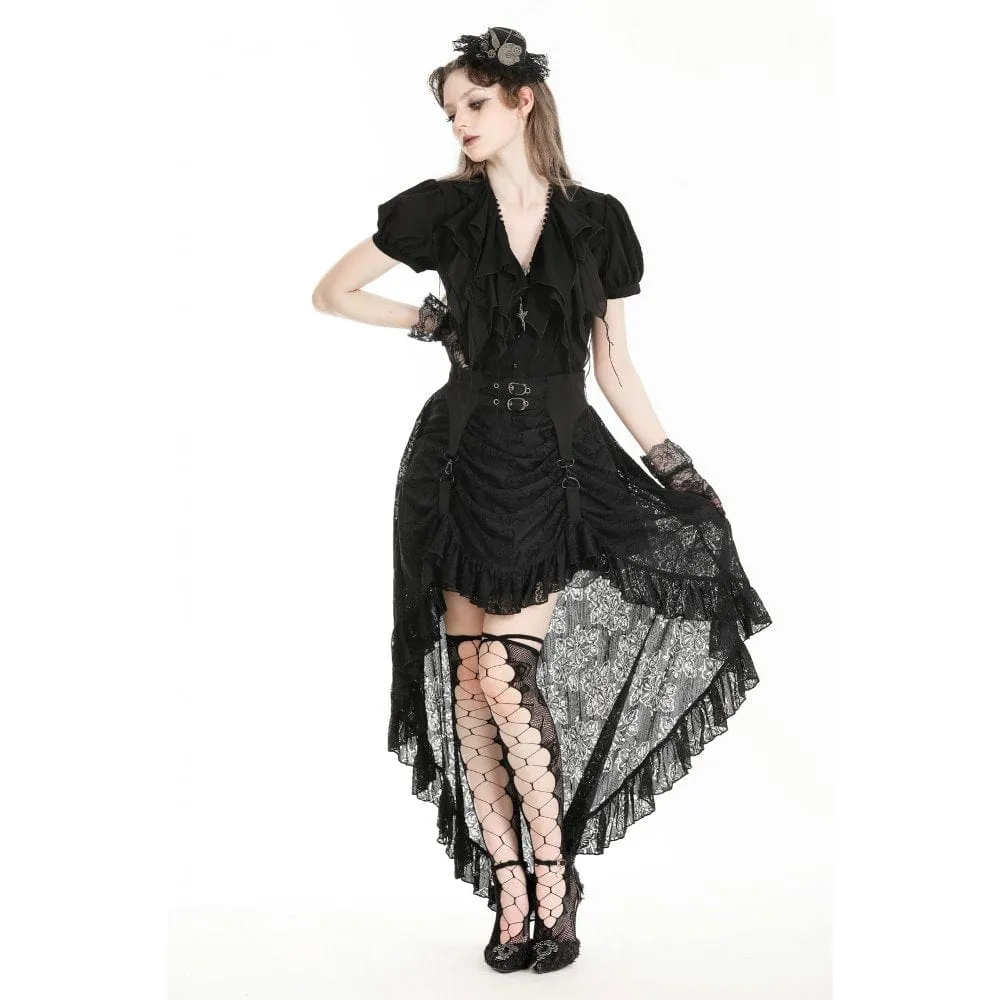 Women's Gothic High/Low Lace Skirt