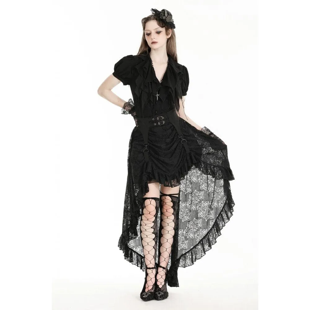 Women's Gothic High/Low Lace Skirt