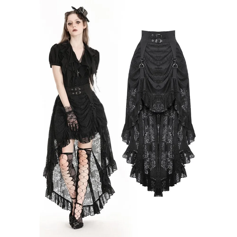 Women's Gothic High/Low Lace Skirt