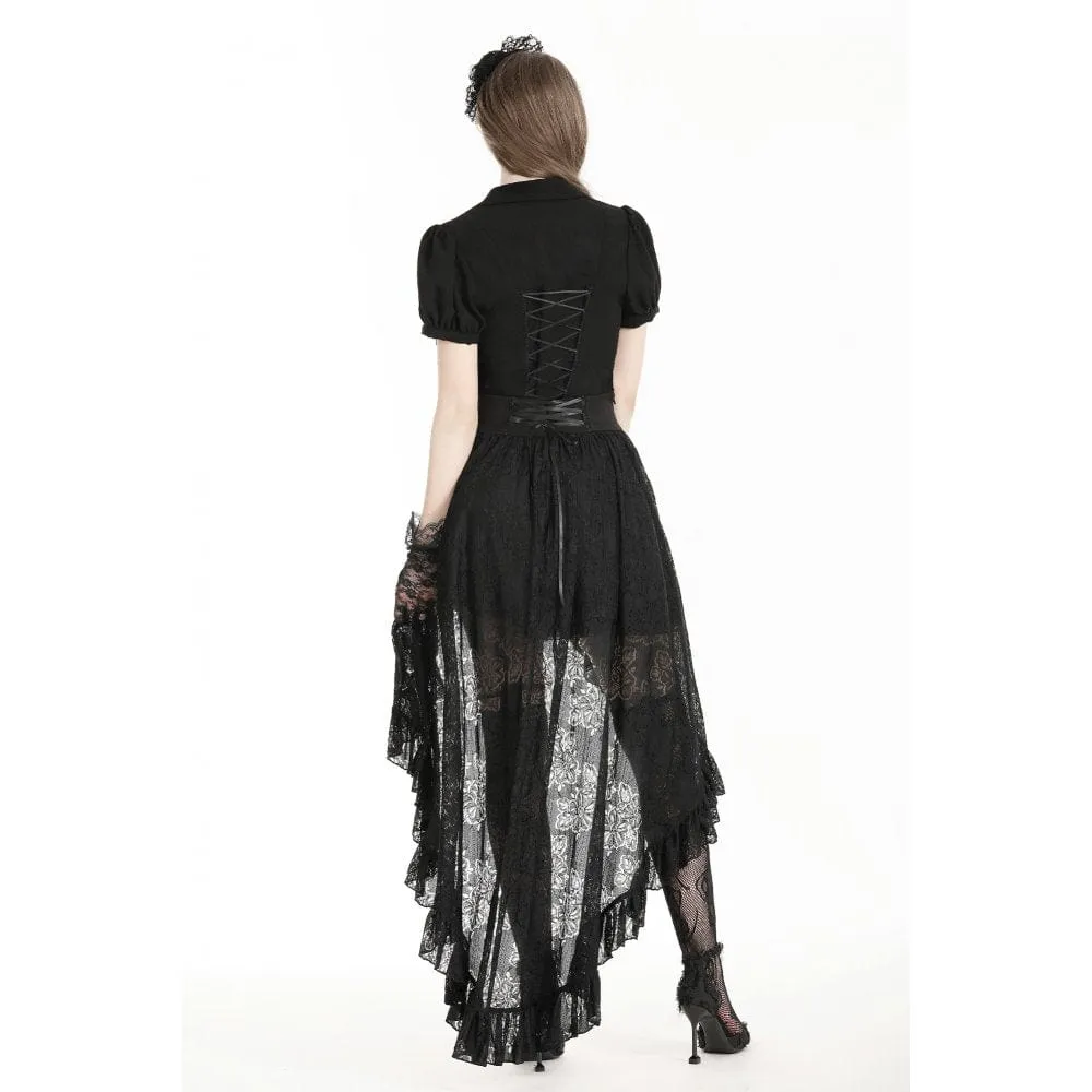 Women's Gothic High/Low Lace Skirt