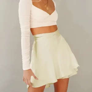 Wrap Satin Mini Skirt