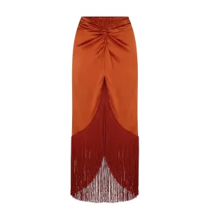 WRAP SKIRT SILK & ELASTANE OCRE 517