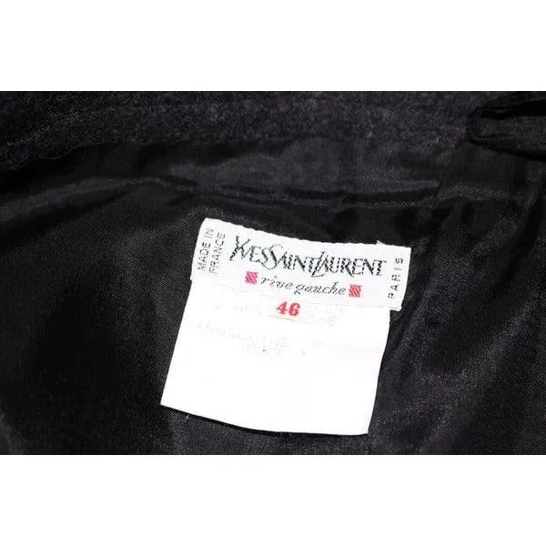 YVES SAINT LAURENT Charcoal Wool Pencil Skirt | Size 46