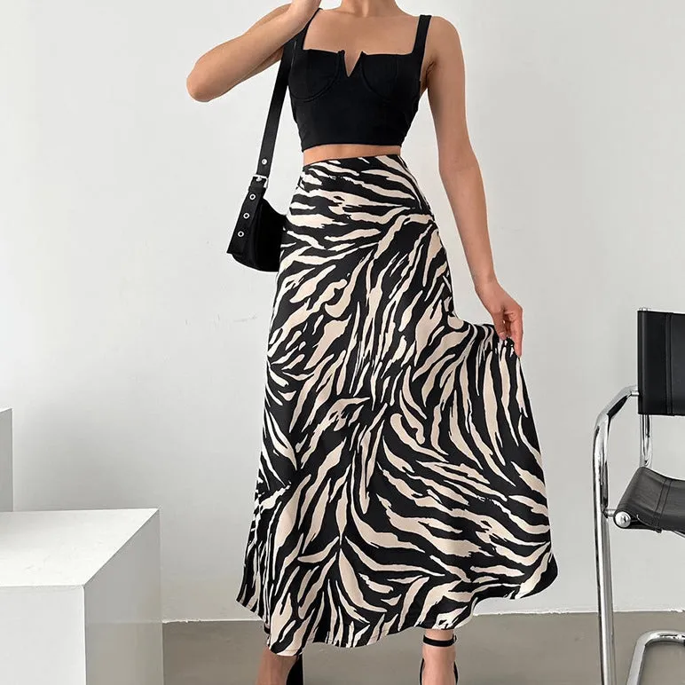 Zebra Stripes A- Line Skirt